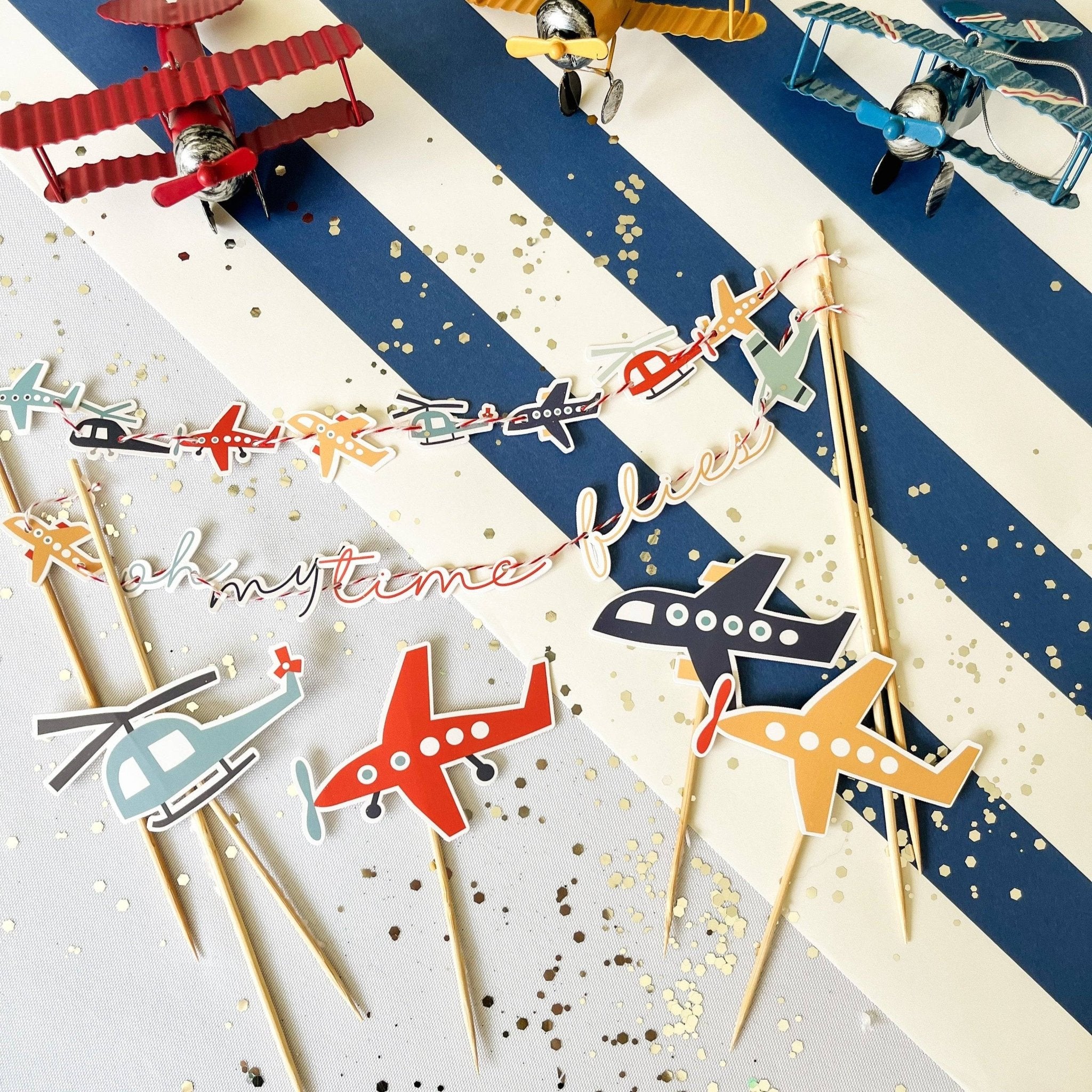 Airplane Cupcake Toppers (8pcs) - Josi James - Cupcake Toppers