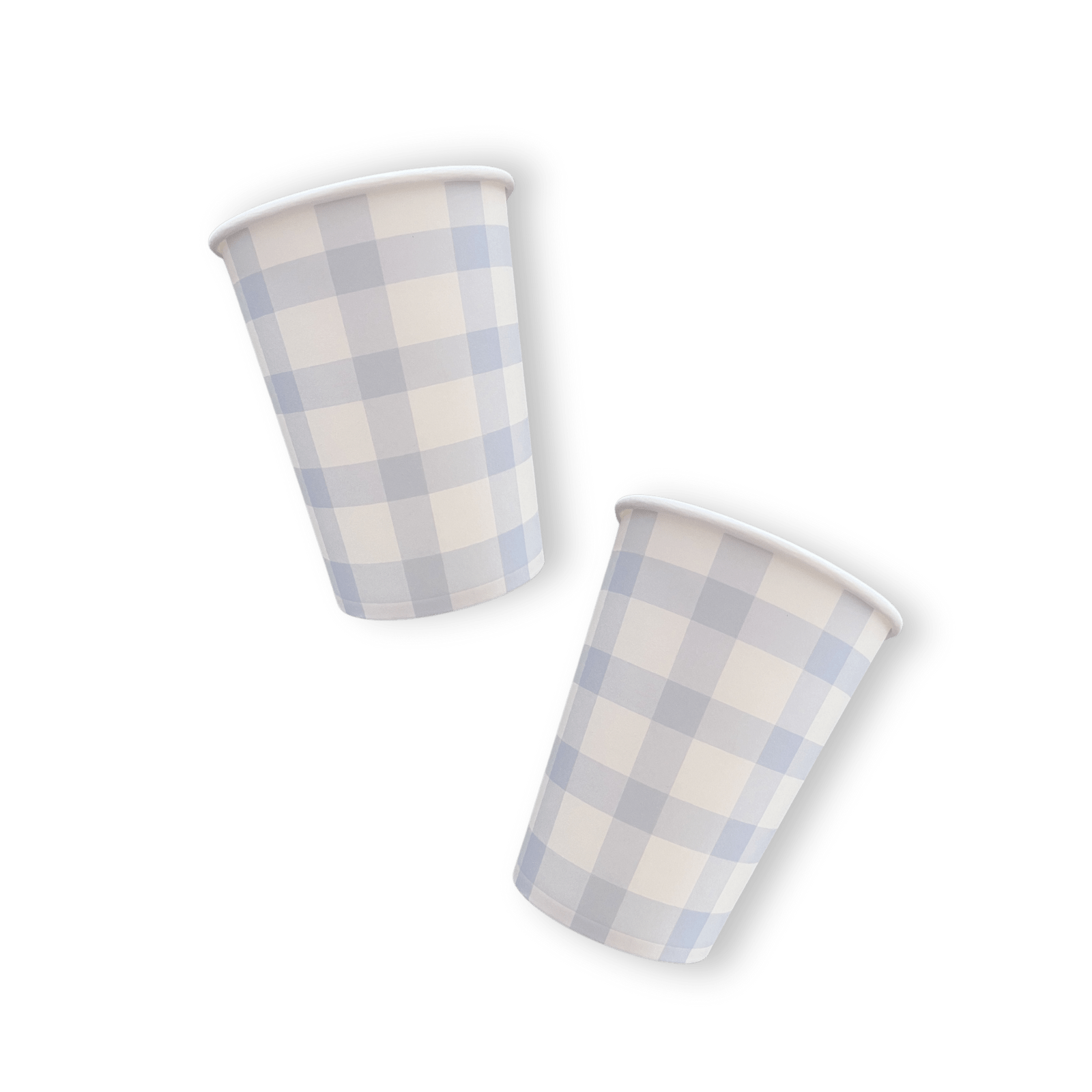 Baby Blue Gingham Cups (12pcs) - Josi James - Cups