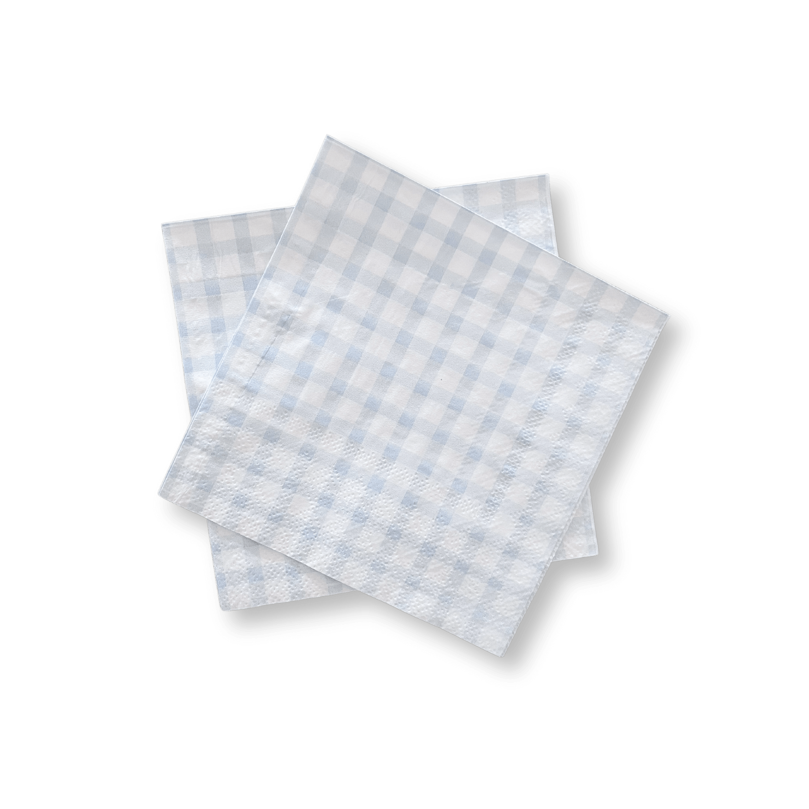 Baby Blue Small Gingham Cocktail Napkins (24pcs) - Josi James - Small Napkins