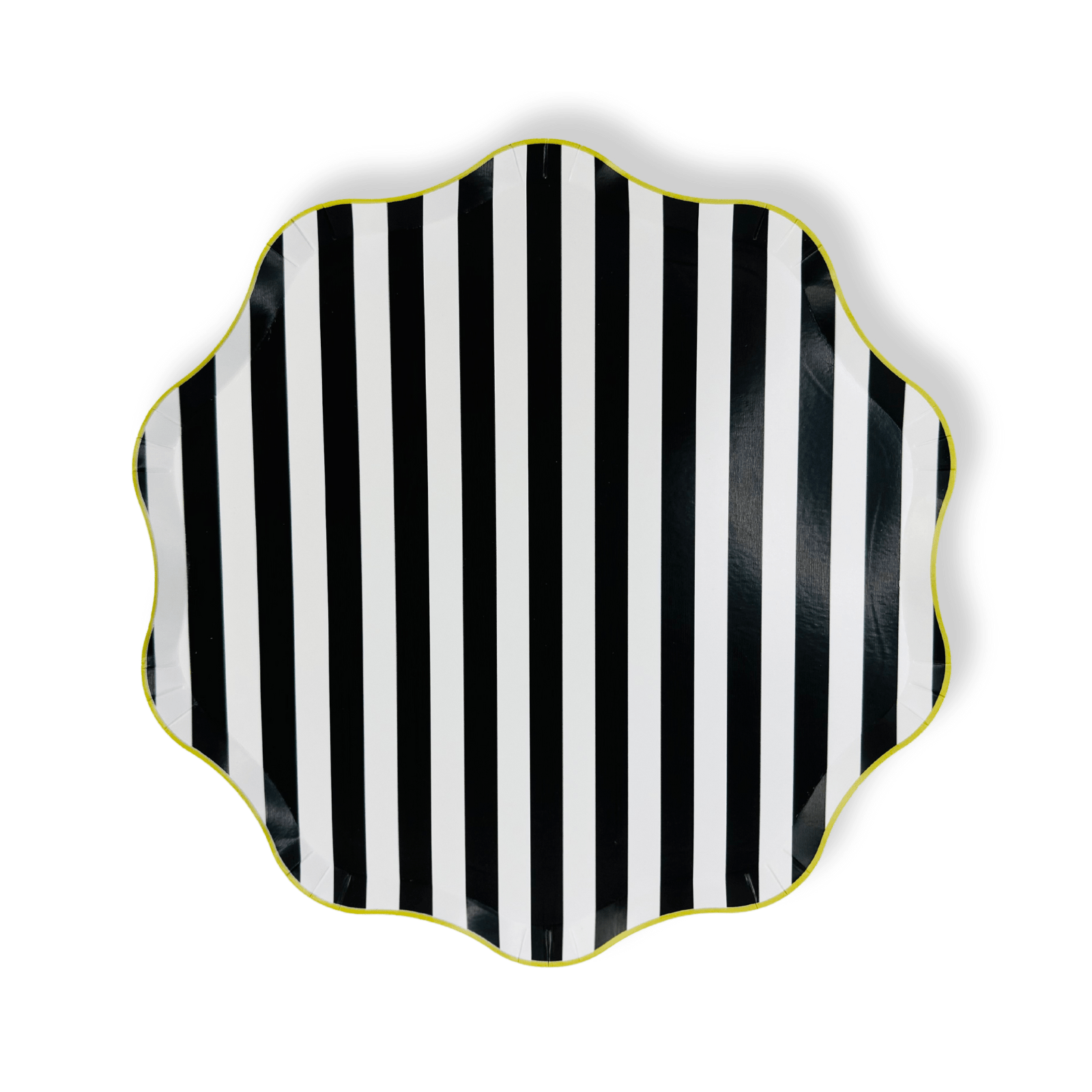 Black & White Striped Paper Party Plate (12pcs) - Josi James - 10.5 Inch Plate