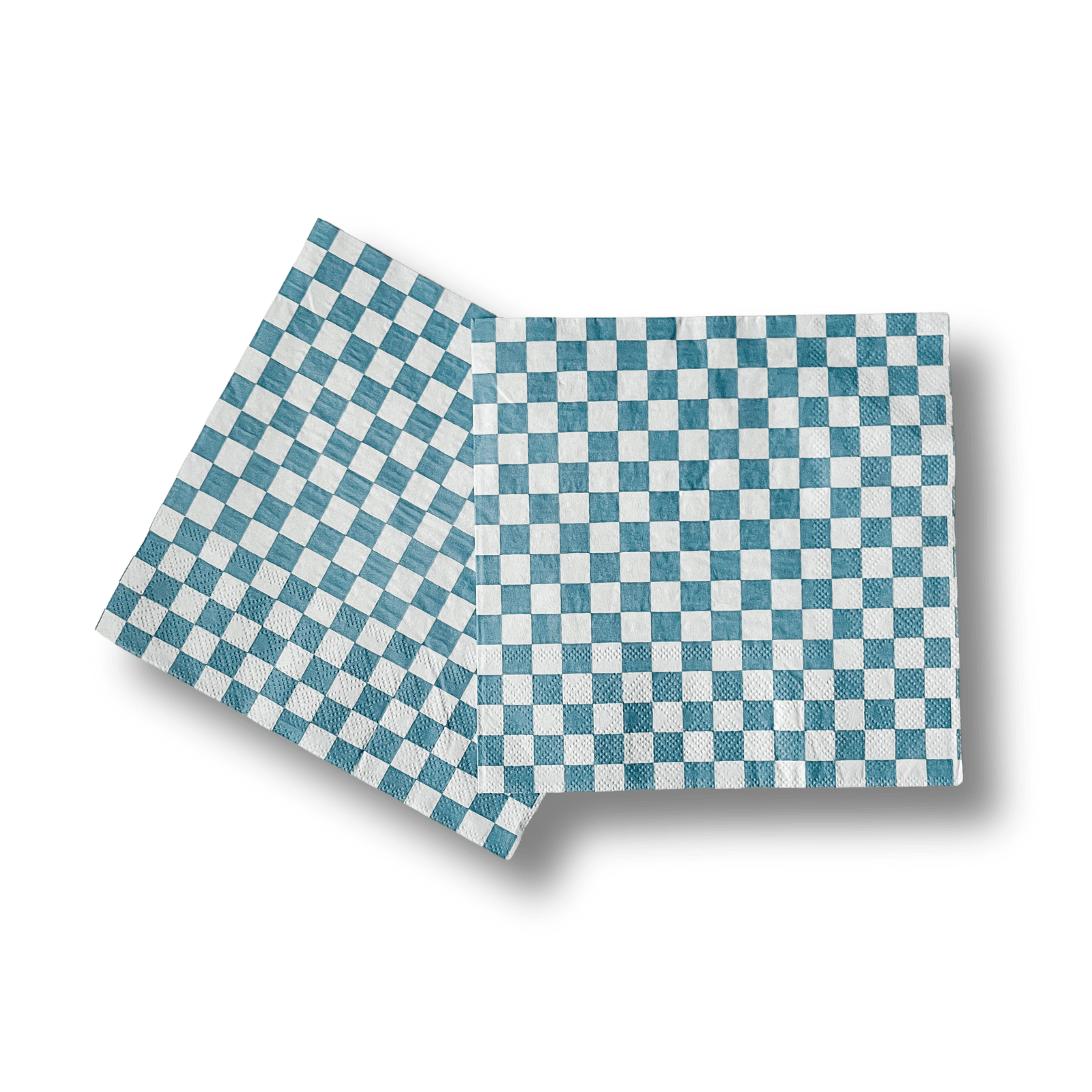 Blue Check Large Disposable Paper Napkins (16pcs) - Josi James - Large Napkins