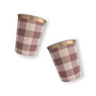 Brown Fall Plaid Disposable Cups - Josi James - Cups