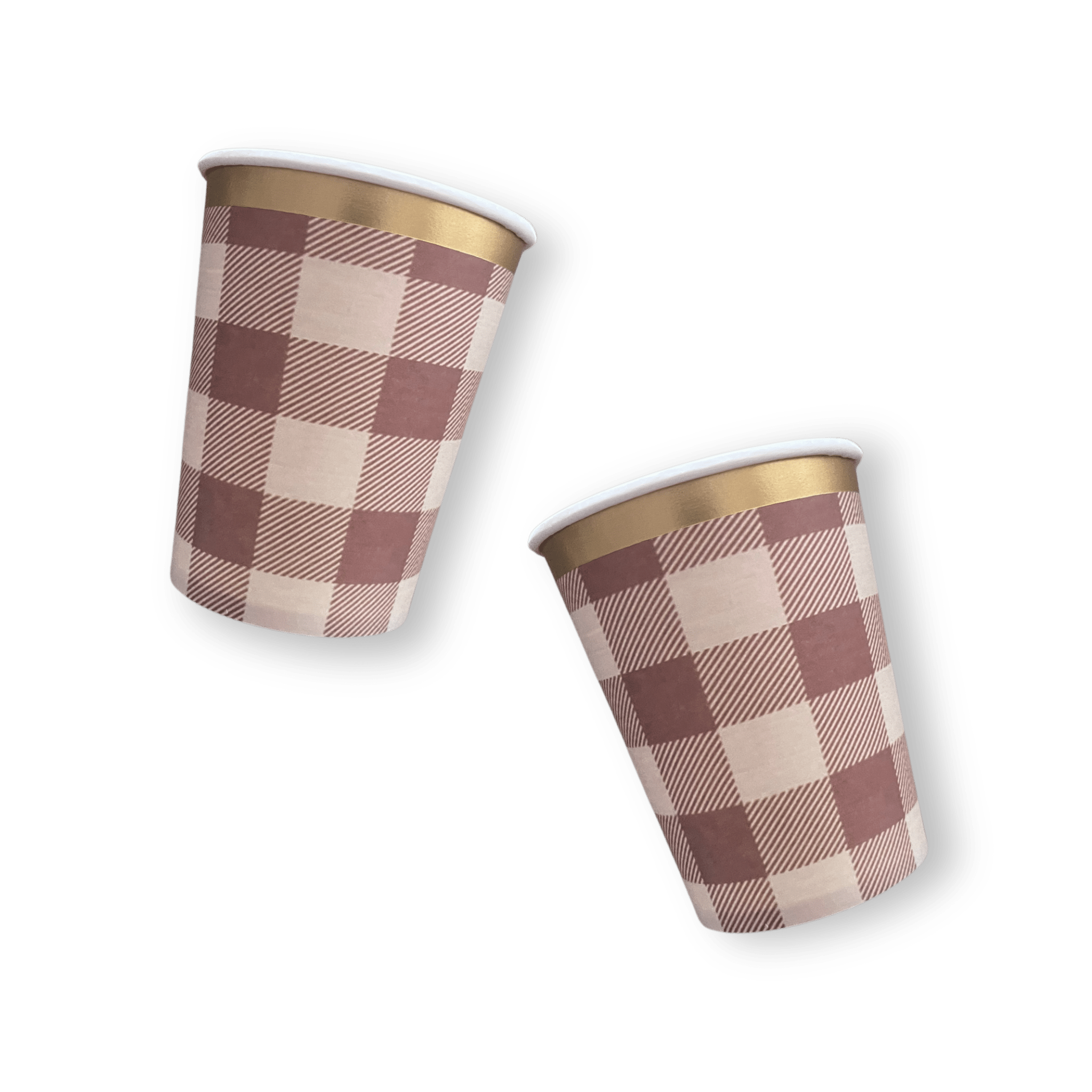 Brown Fall Plaid Disposable Cups - Josi James - Cups