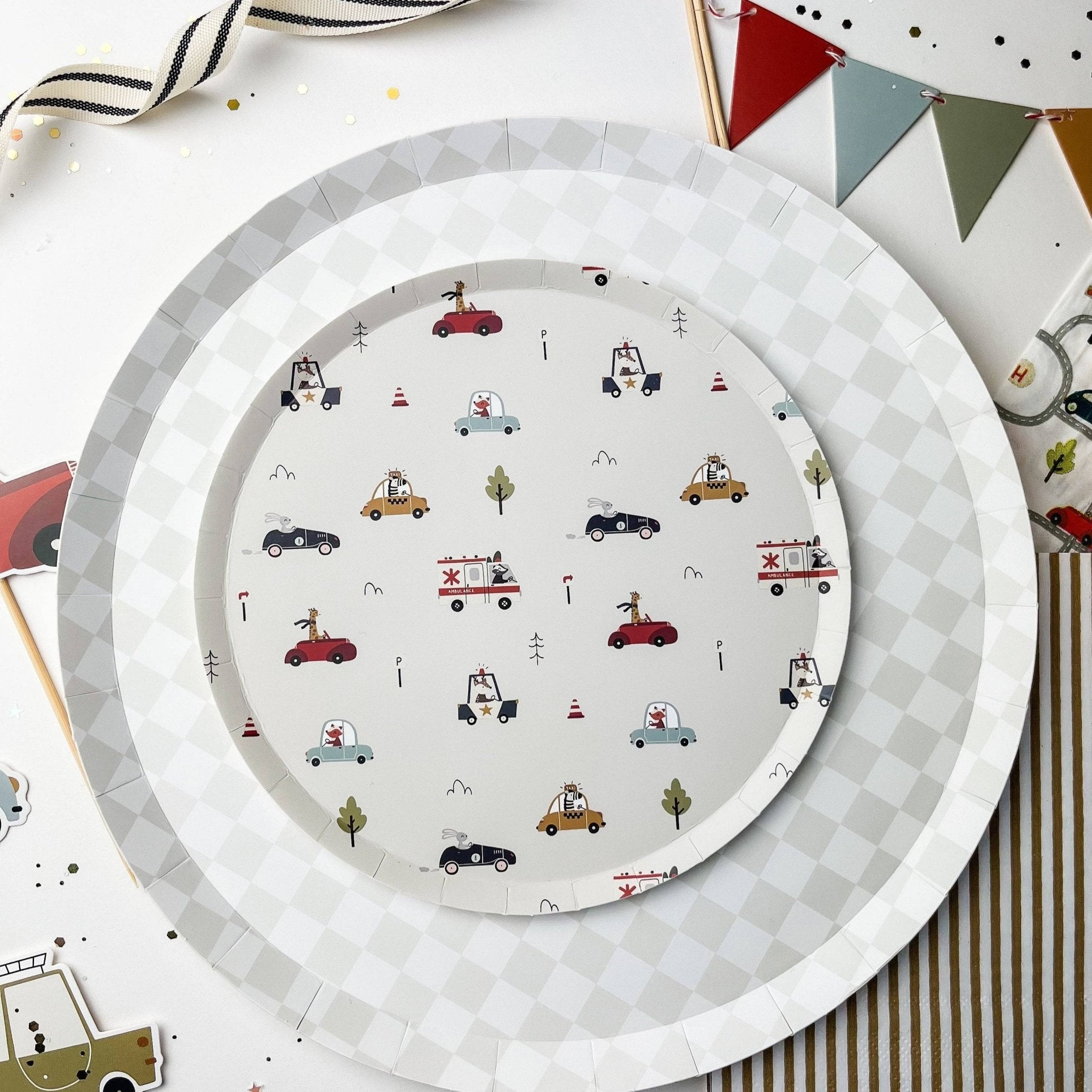 Car Dessert Plate (8pcs) - Josi James - 7 Inch Plate