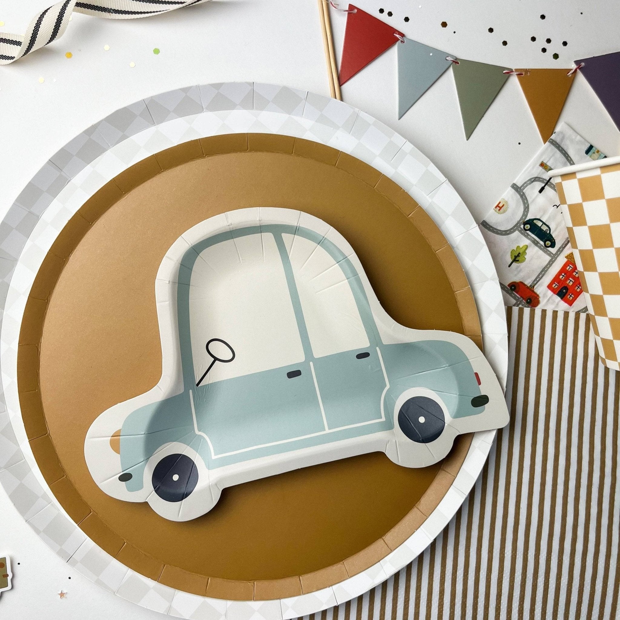 Car Shaped Dessert Plate (8pcs) - Josi James - Die Cut Plate