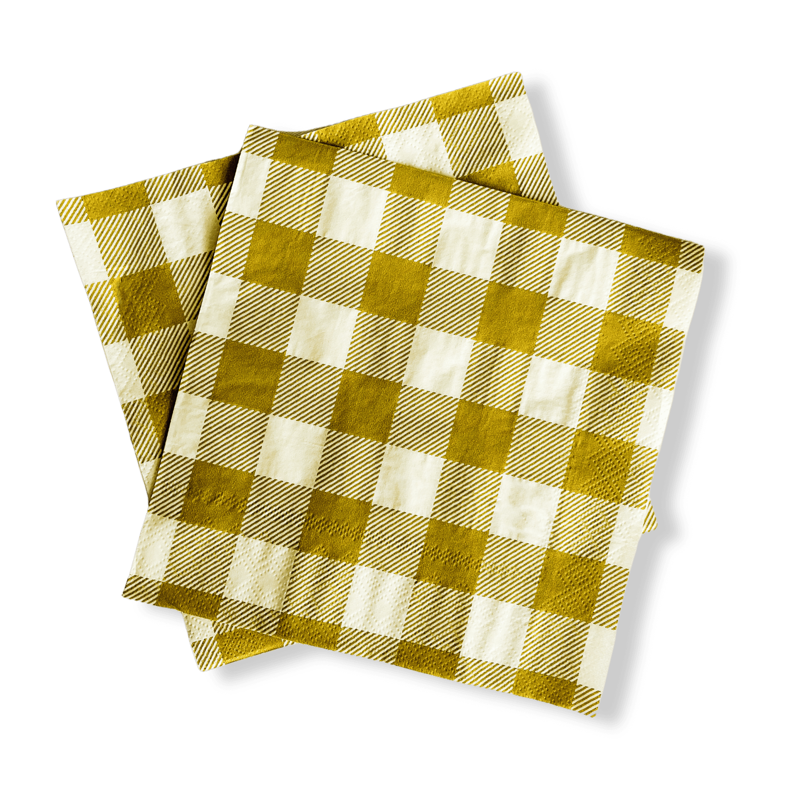 Chartreuse Plaid Large Disposable Paper Napkins (Set of 16) - Josi James - Large Napkins