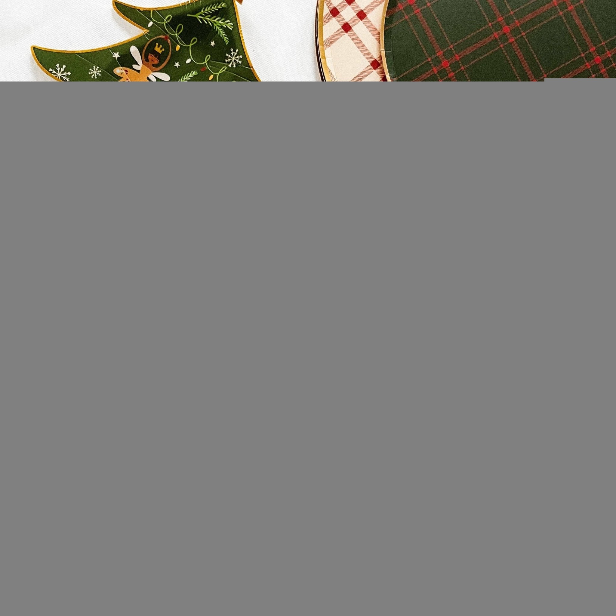 Christmas Tree Dessert Plate (8pcs) - Josi James - Die Cut Plate