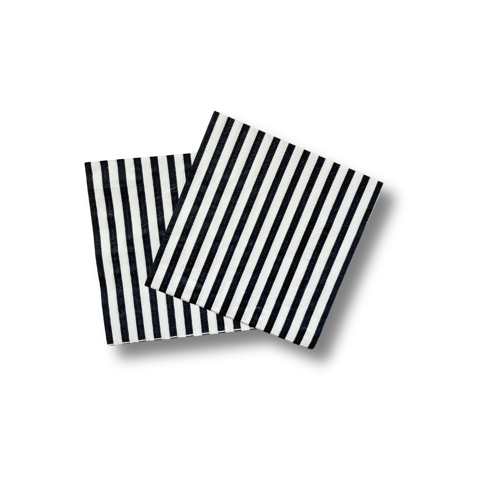 Classic Black & White Striped Disposable Paper Napkins (24pcs) - Josi James - Small Napkins