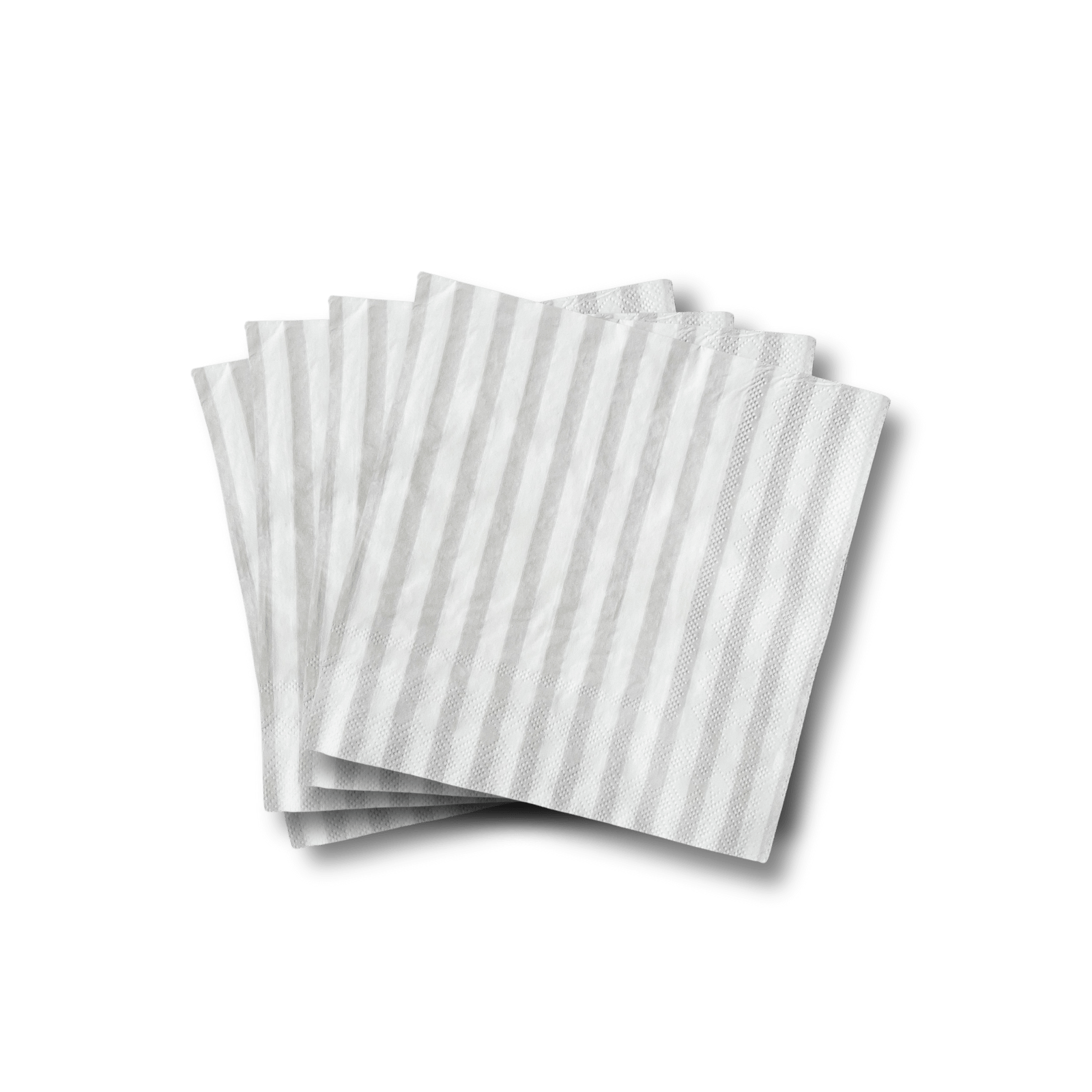 Classic Stripe Light Gray Large Disposable Paper Napkins (16pcs) - Josi James - Large Napkins