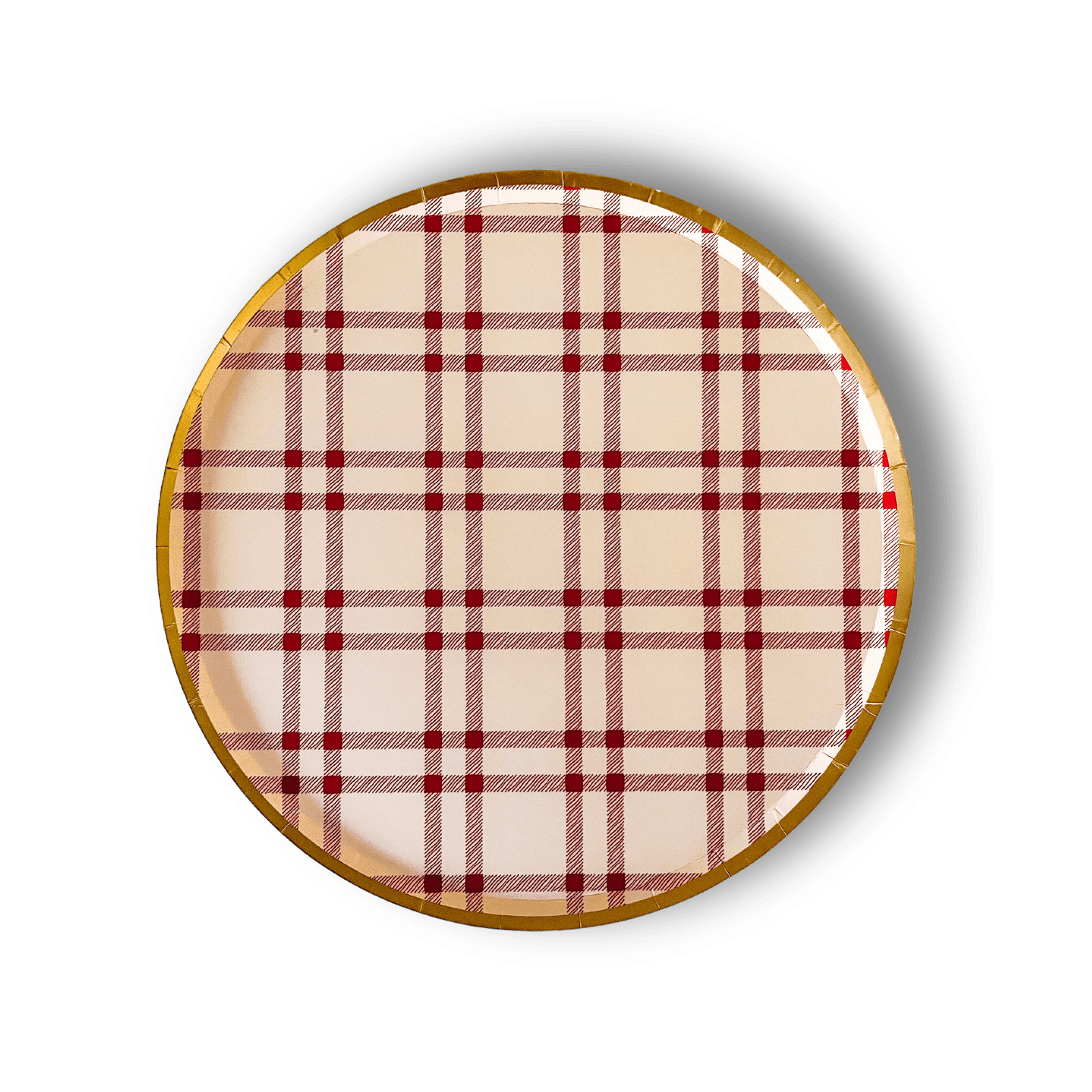 Farmhouse Red Plaid Paper Party Plate (8pcs) - Josi James - 9 Inch Plate