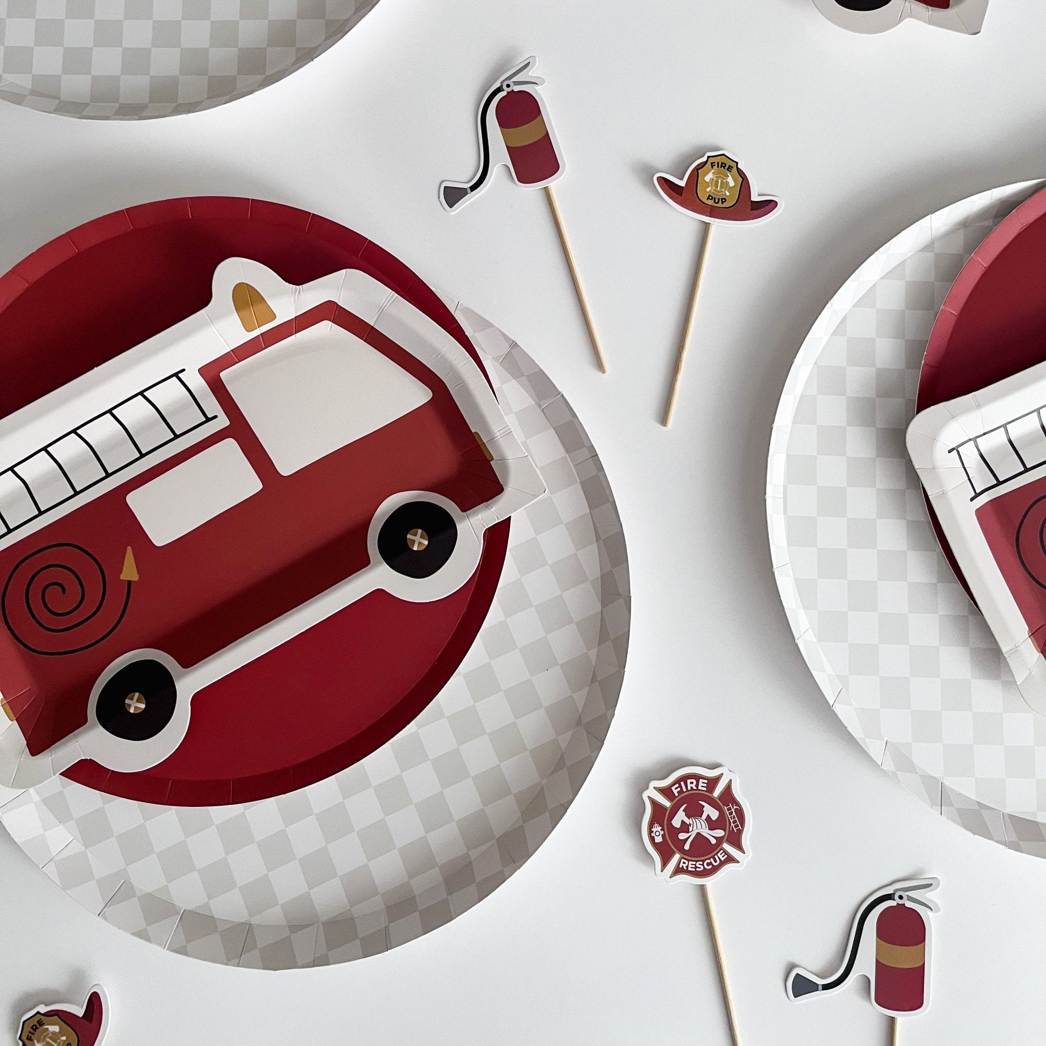 Fire Truck Toppers (8 Count) - Josi James - Cupcake Toppers