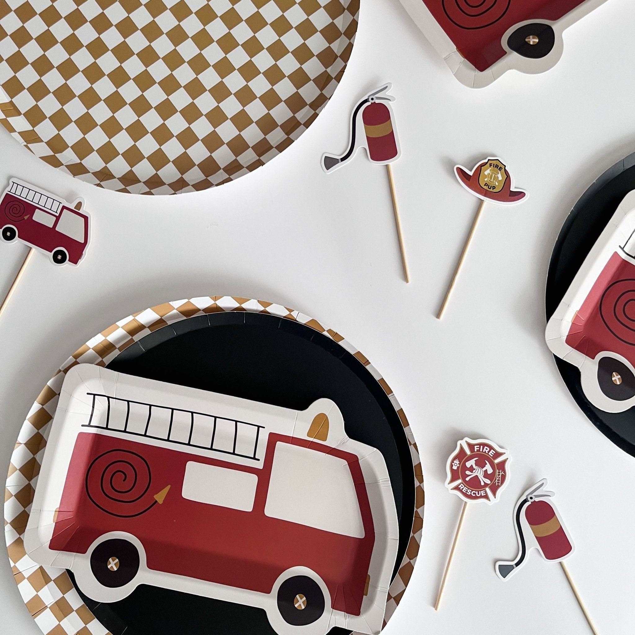 Fire Truck Toppers (8 Count) - Josi James - Cupcake Toppers