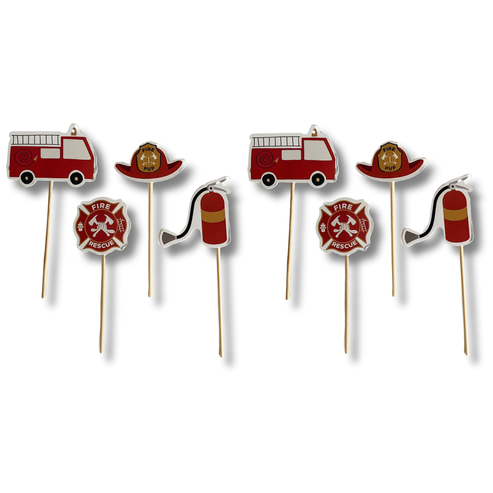 Fire Truck Toppers (8 Count) - Josi James - Cupcake Toppers