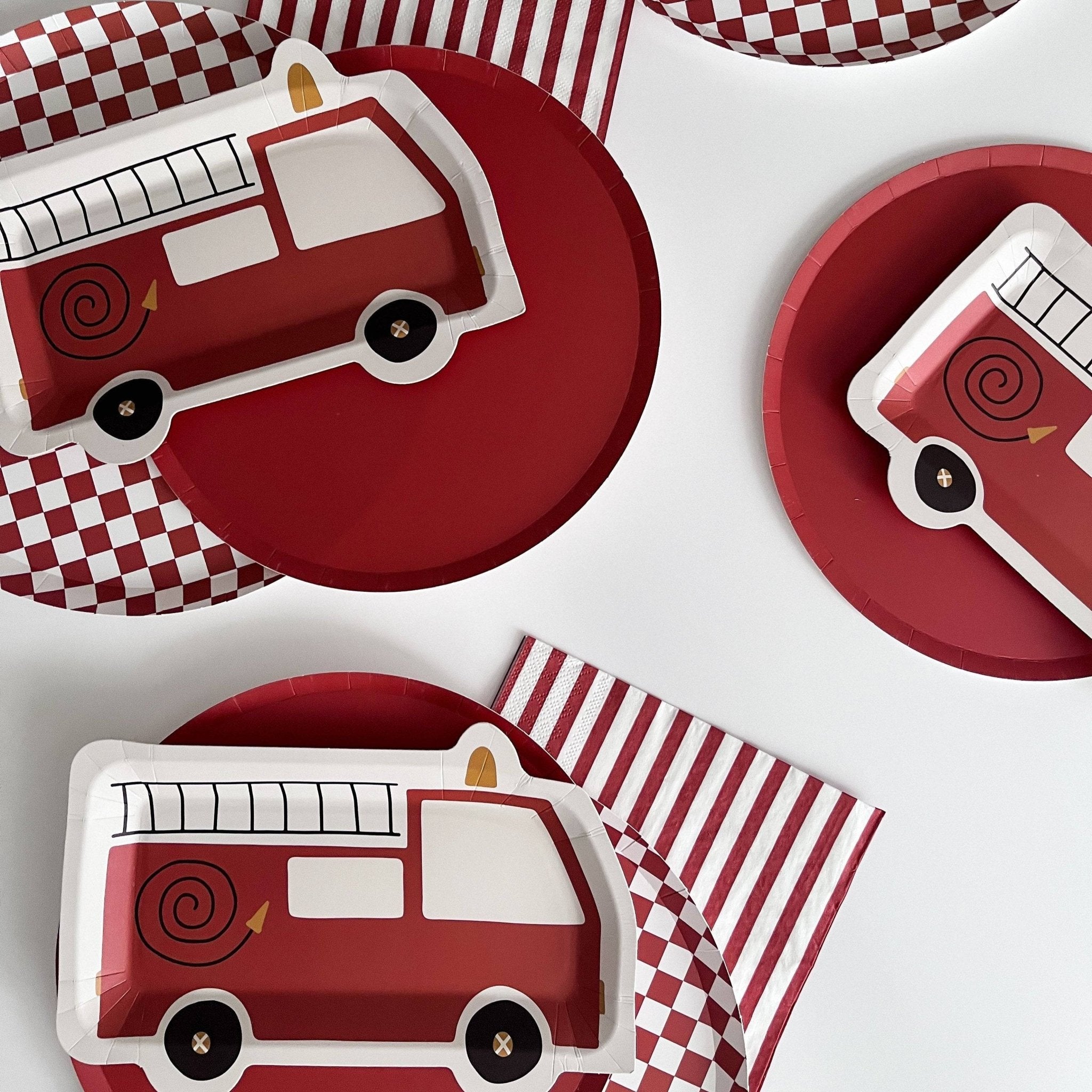 Firetruck Dessert Paper Plate (8pcs) - Josi James - Die Cut Plate