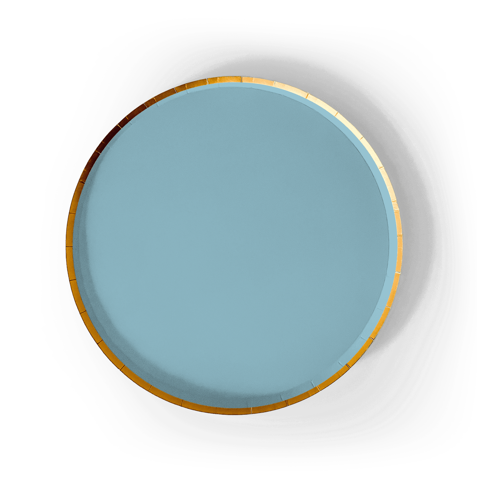 Gold Light Teal Paper Plate (8pcs) - Josi James - 9 Inch Plate