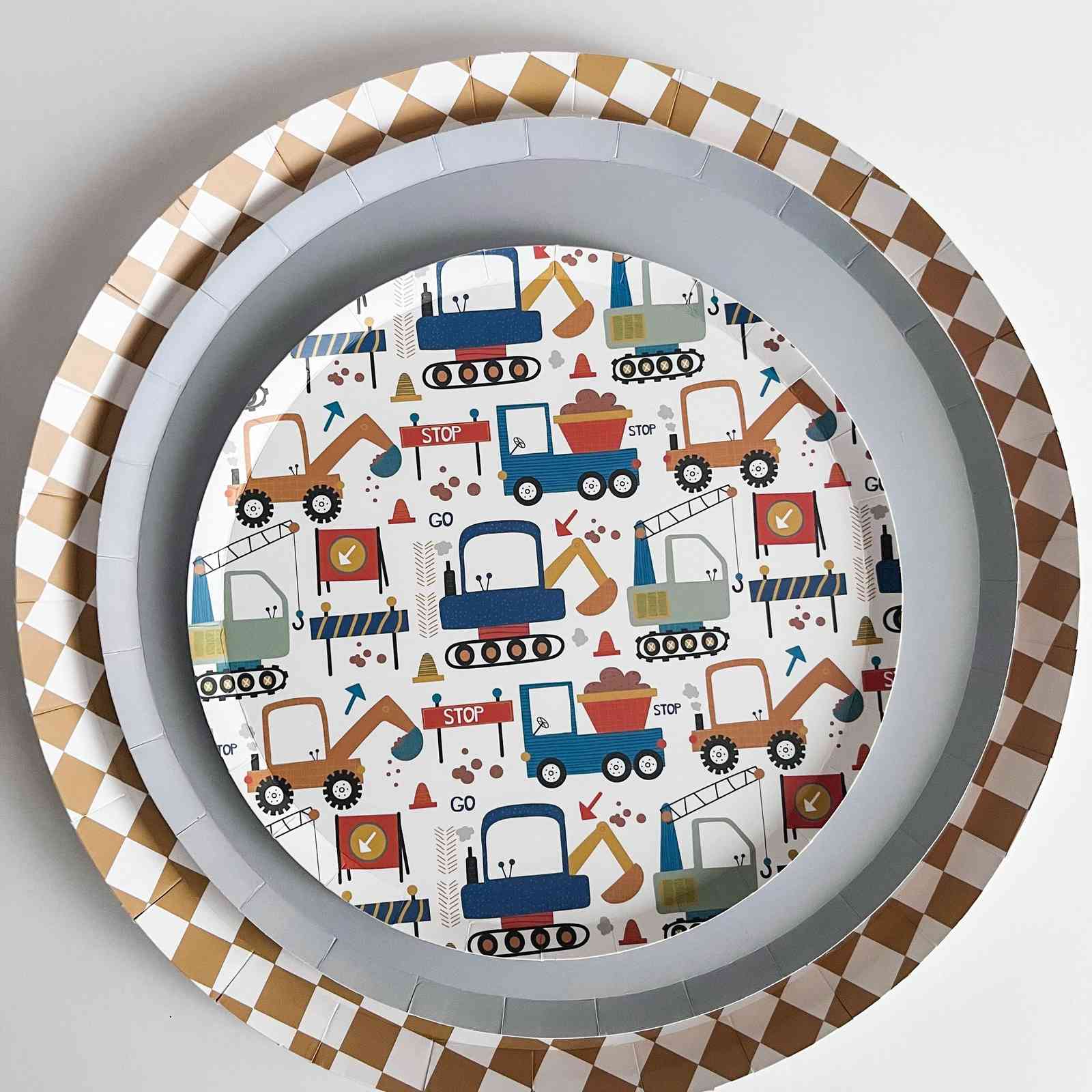 Gray Blue Paper Party Plate (8pcs) - Josi James - 9 Inch Plate