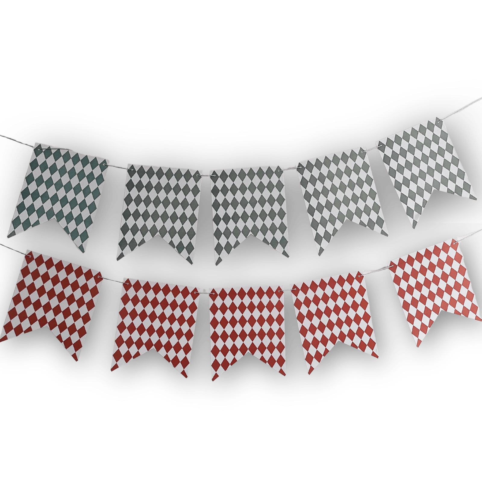 Green & Orange Bavarian Checkered Flag Banners (2) - Josi James - Banners