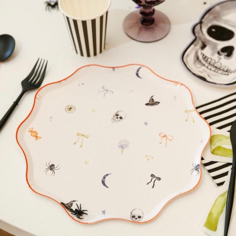 Halloween Patterned Paper Party Plate (12 Per Pack) - Josi James - 10.5 Inch Plate