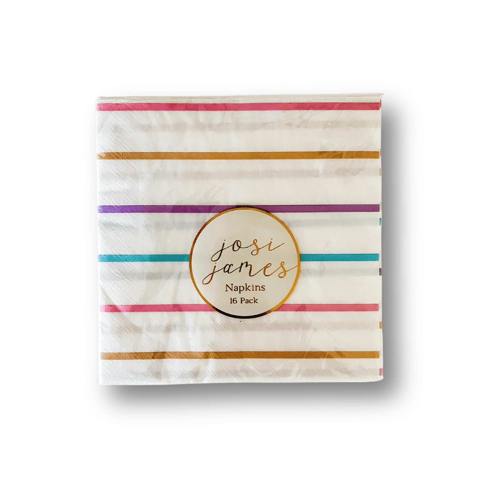 Large Striped Pastel Paper Lunch Napkins (16pcs) - Josi James - Large Napkins