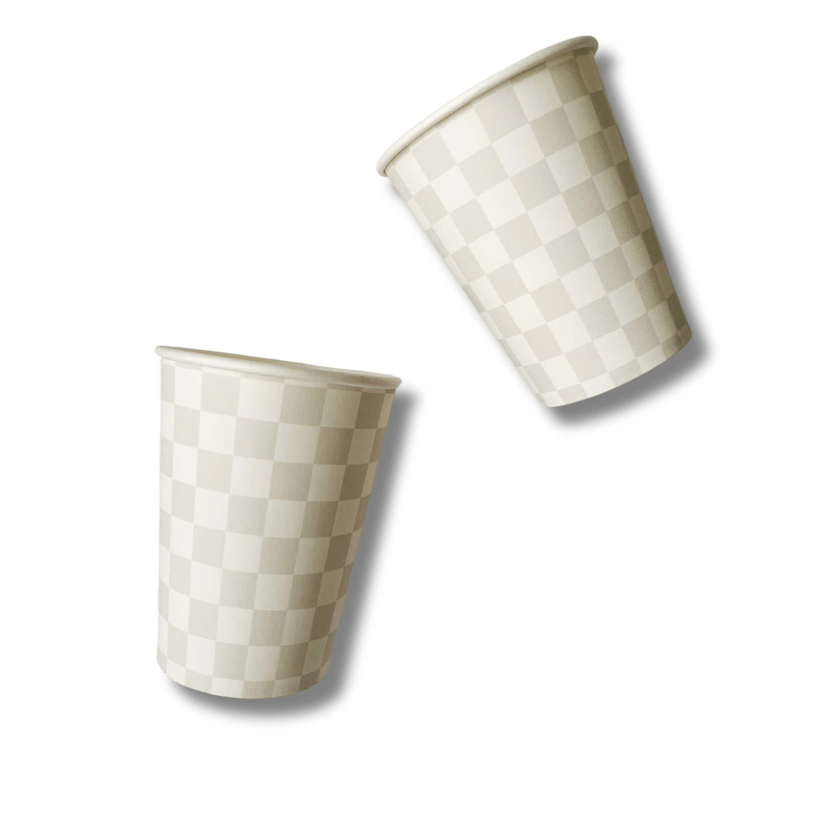 Light Gray Checkered Cups (8pcs) - Josi James - Cups