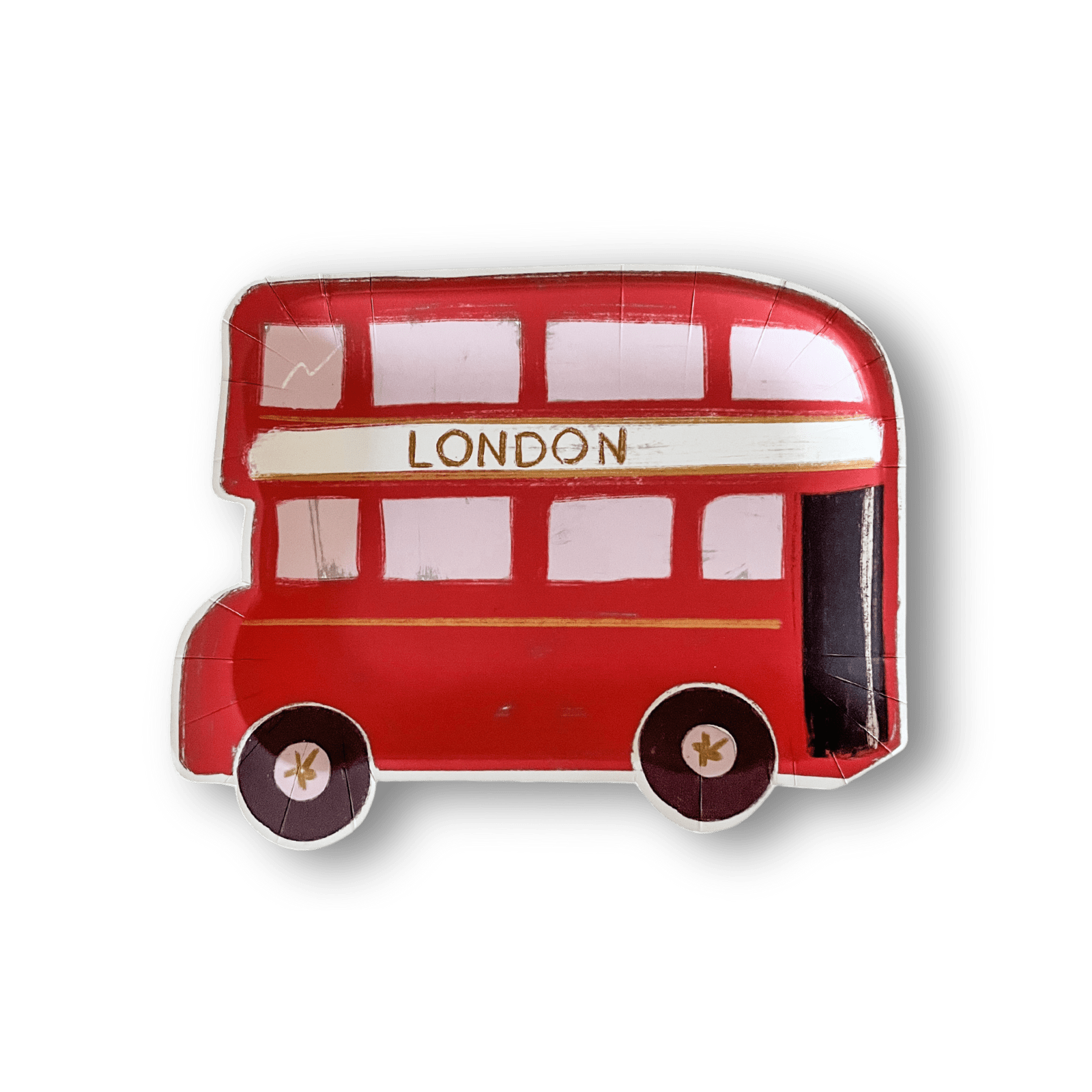 London Bus Shaped Dessert Plate, (8pcs) - Josi James - Die Cut Plate