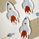 Mini Space Rocketship Dessert Plate (8pcs) - Josi James - Die Cut Plate