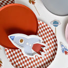 Mini Space Rocketship Dessert Plate (8pcs) - Josi James - Die Cut Plate