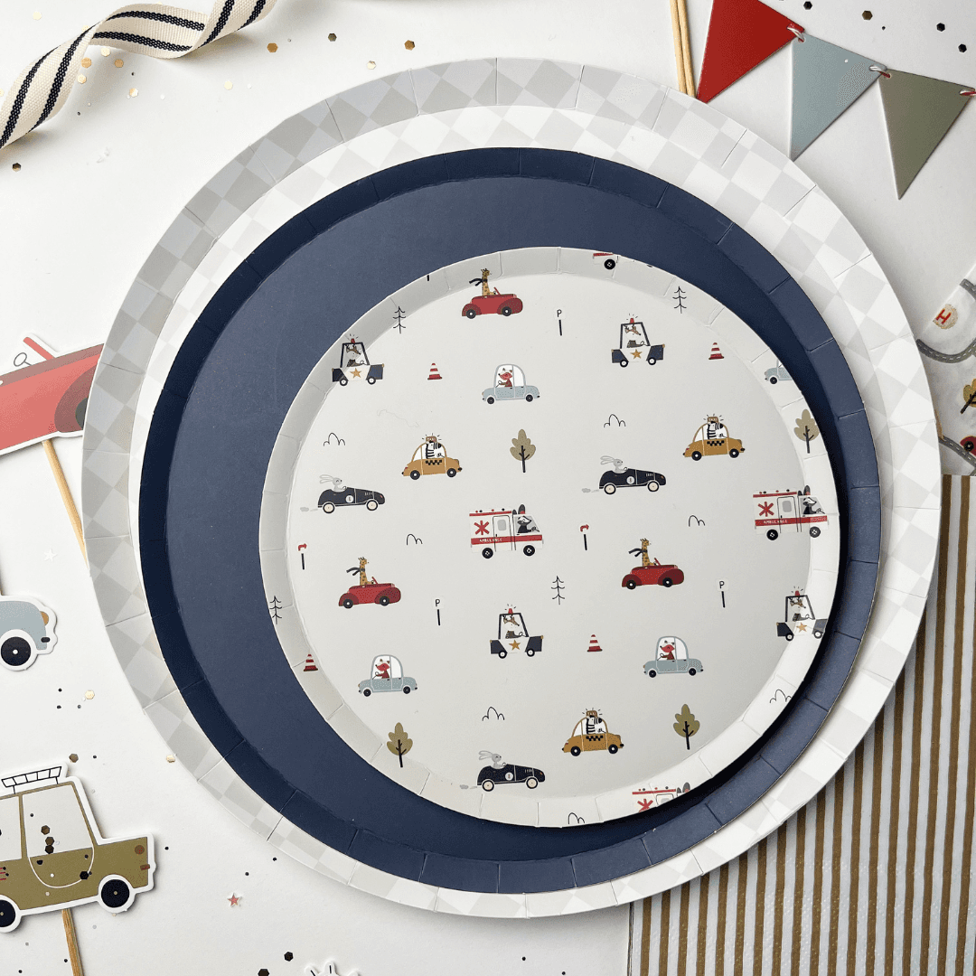 Navy Paper Party Plate (8pcs) - Josi James - 9 Inch Plate