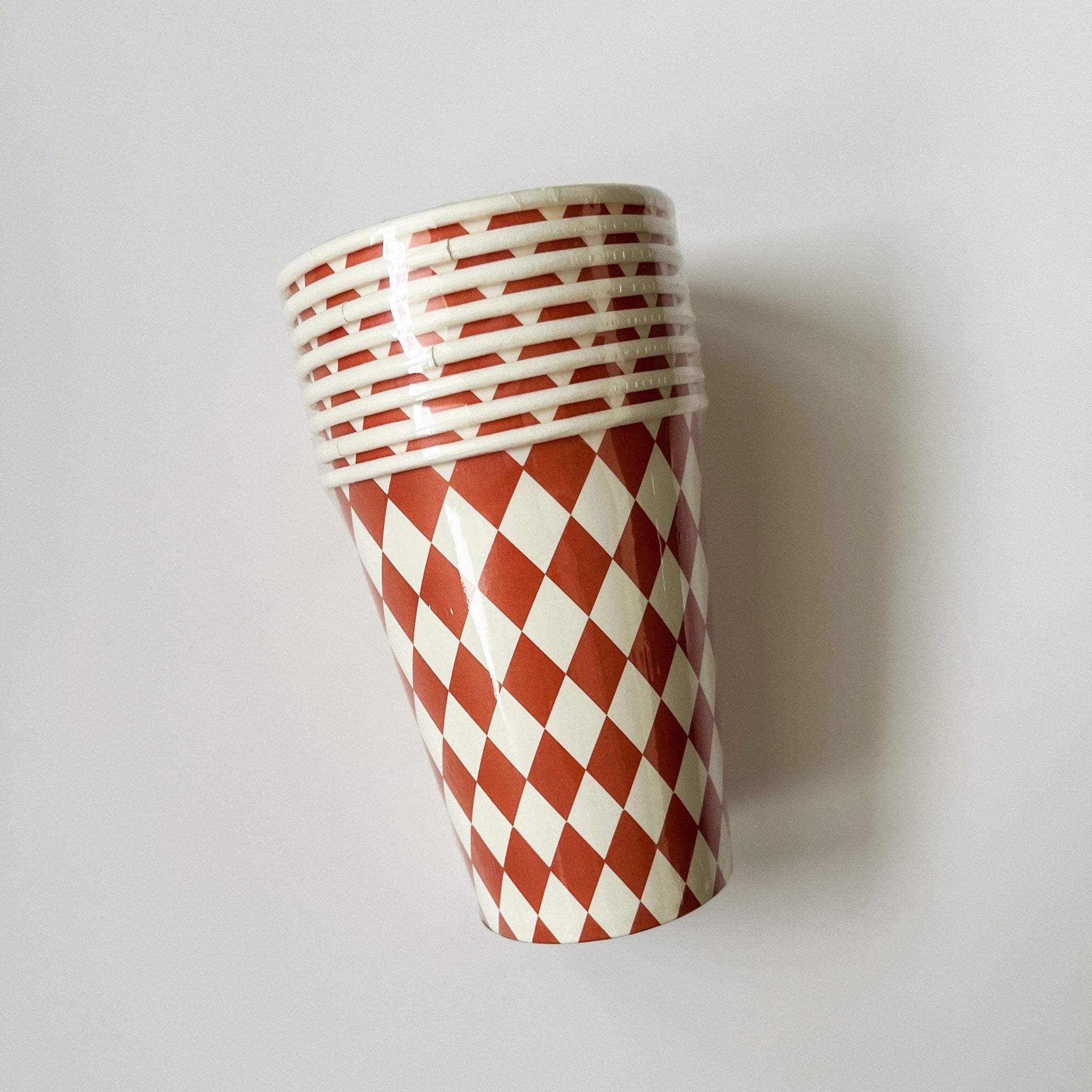 Orange Bavarian Checkered Cups (8pcs) - Josi James - Cups