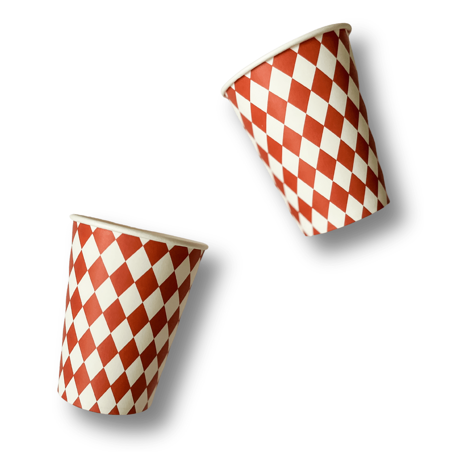 Orange Bavarian Checkered Cups (8pcs) - Josi James - Cups