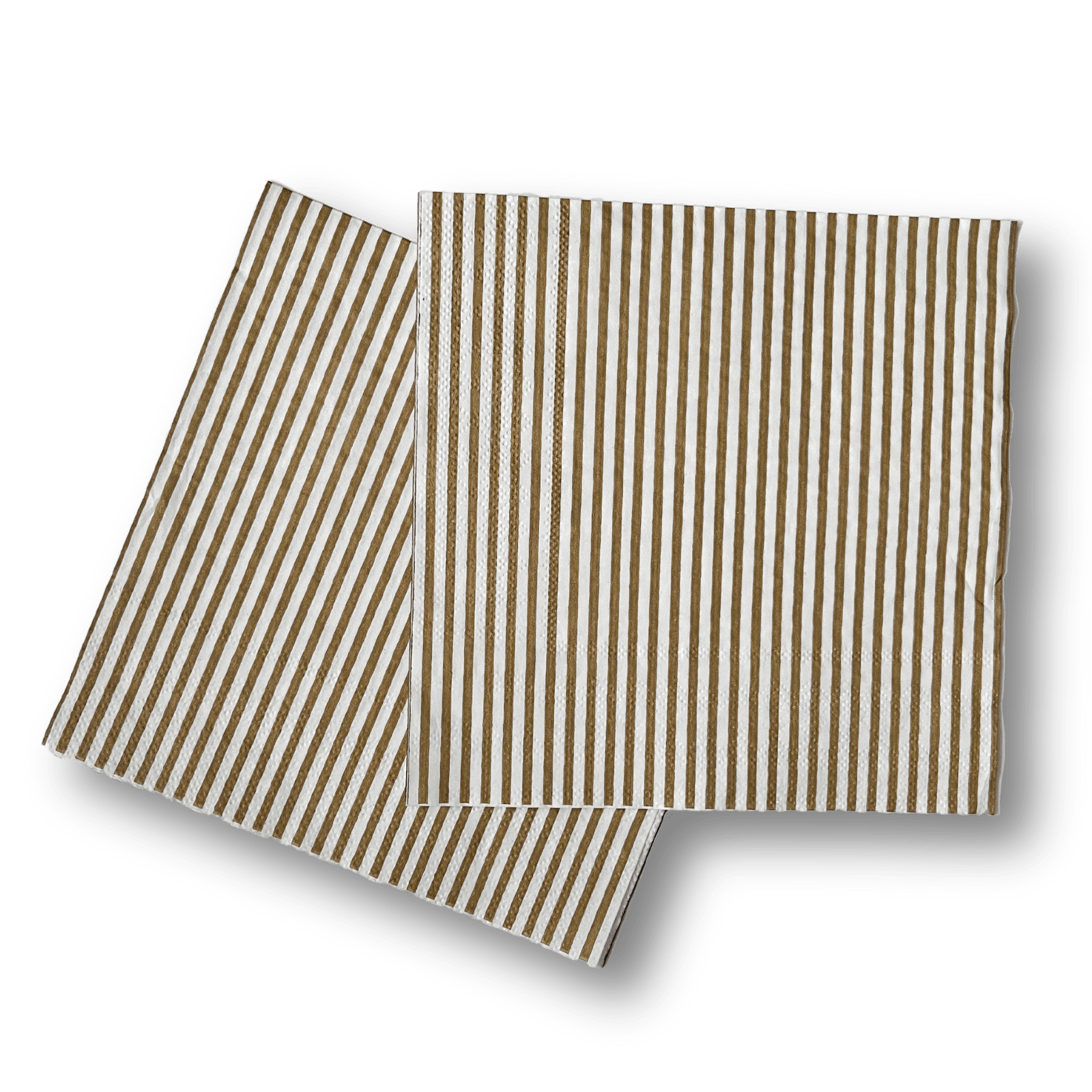 Pinstripe Gold Matte Large Disposable Paper Napkins (16pcs) - Josi James - Large Napkins