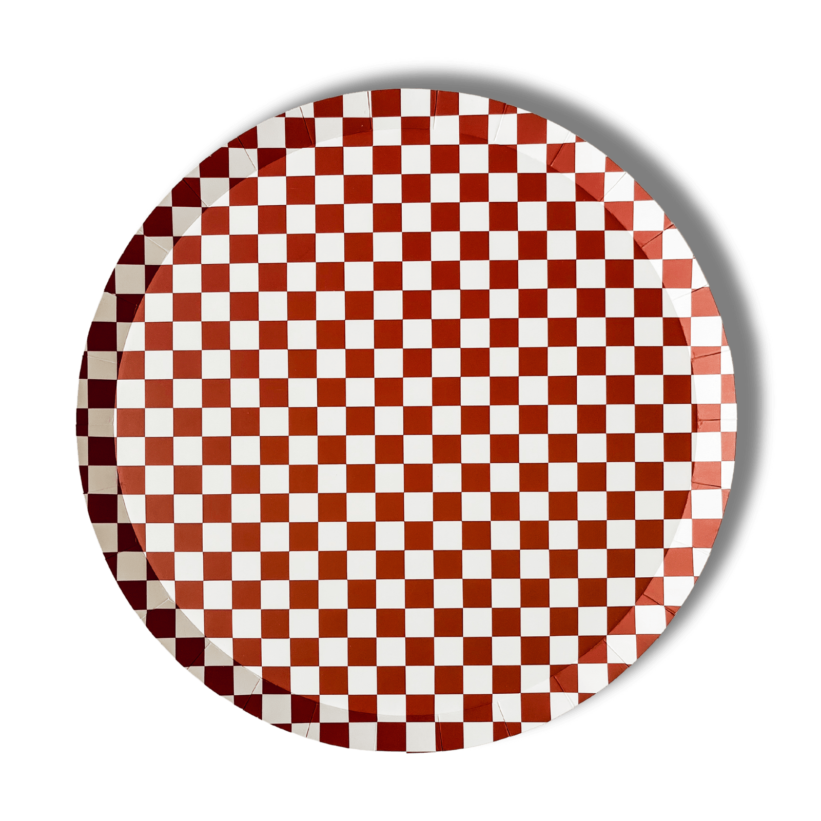 Premium Checkered Red Plate (8pcs) - Josi James - 10.5 Inch Plate