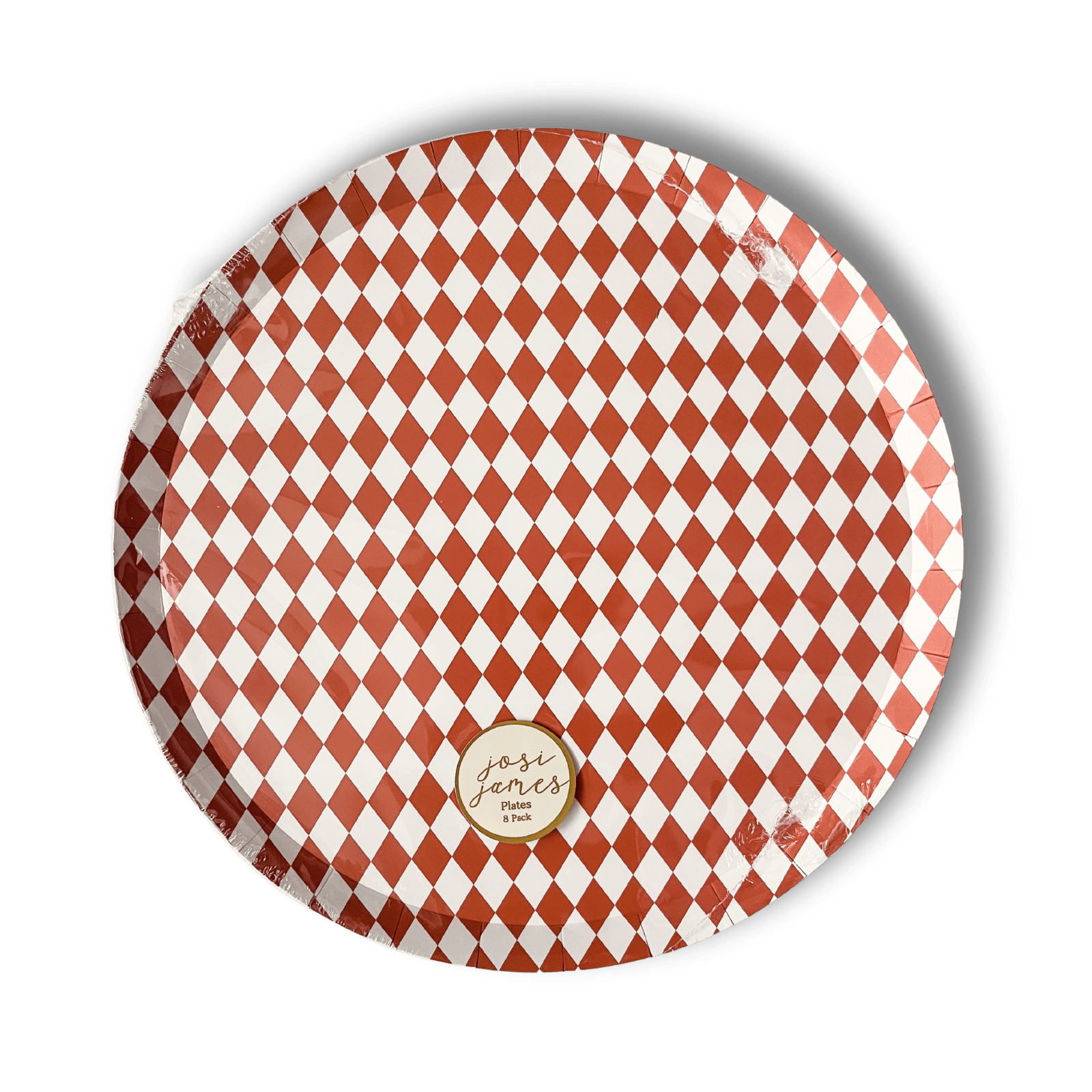 Premium Orange Bavarian Check Plate, (8pcs) - Josi James - 10.5 Inch Plate