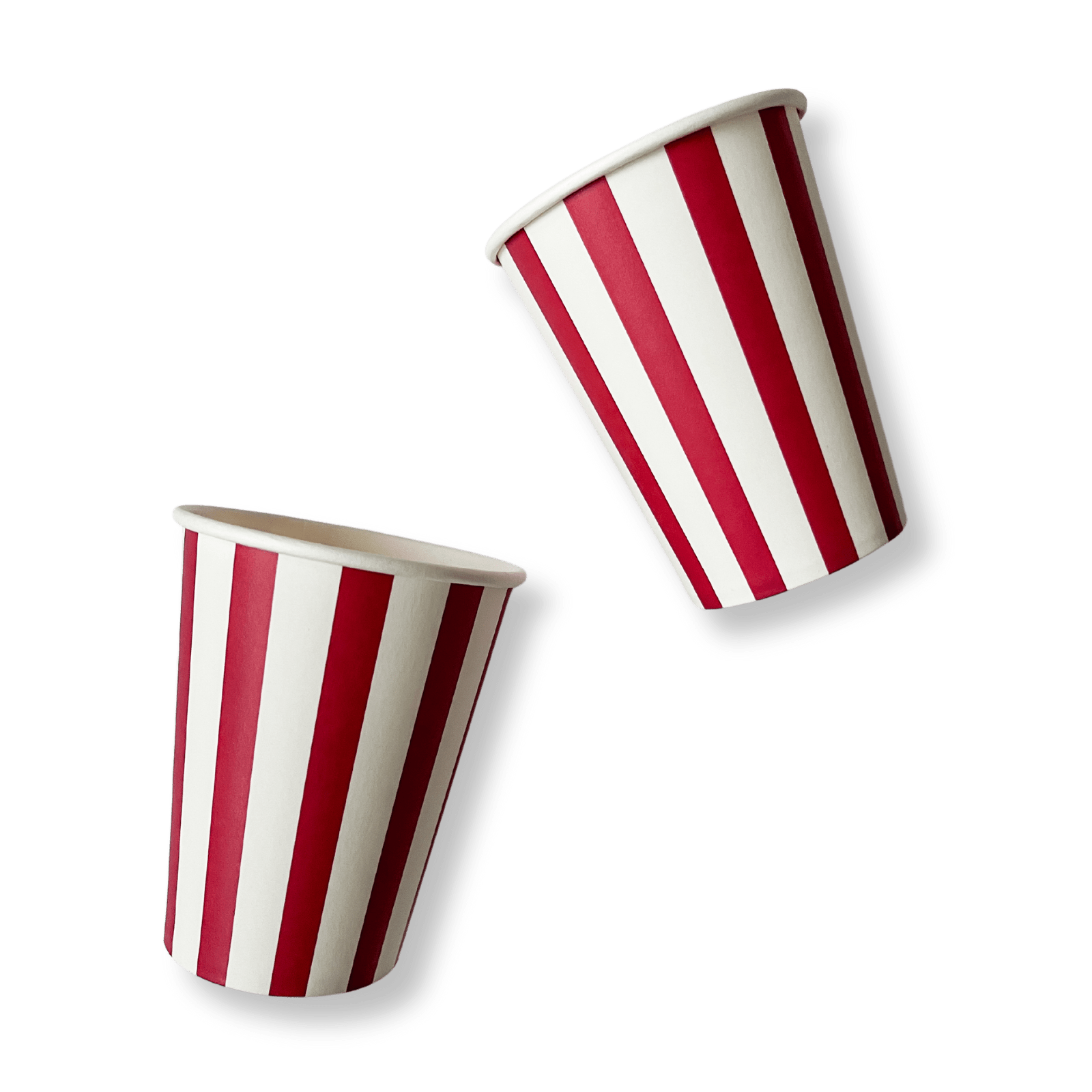 Red & White Striped Cups (8pcs) - Josi James - Cups