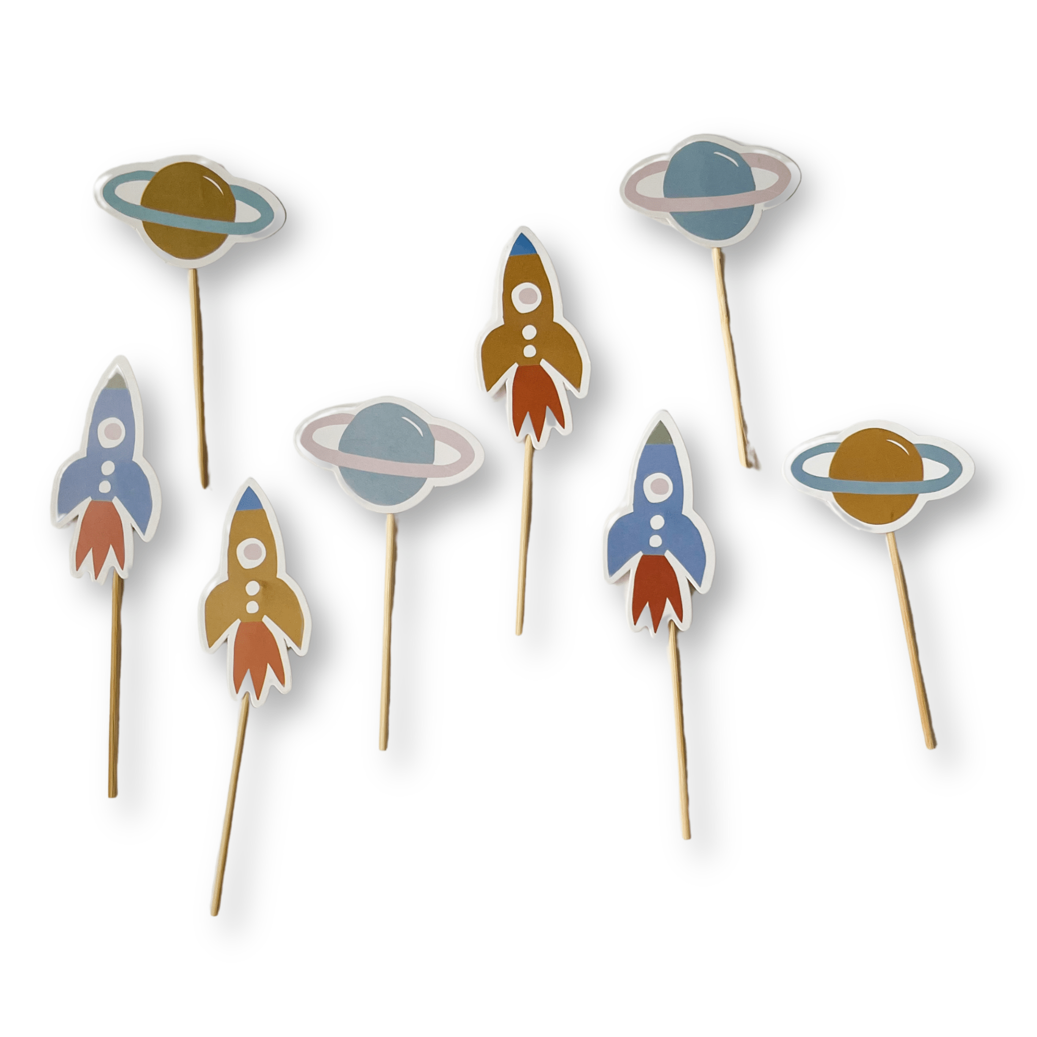 Rocketship Toppers (8pcs) - Josi James - Cupcake Toppers