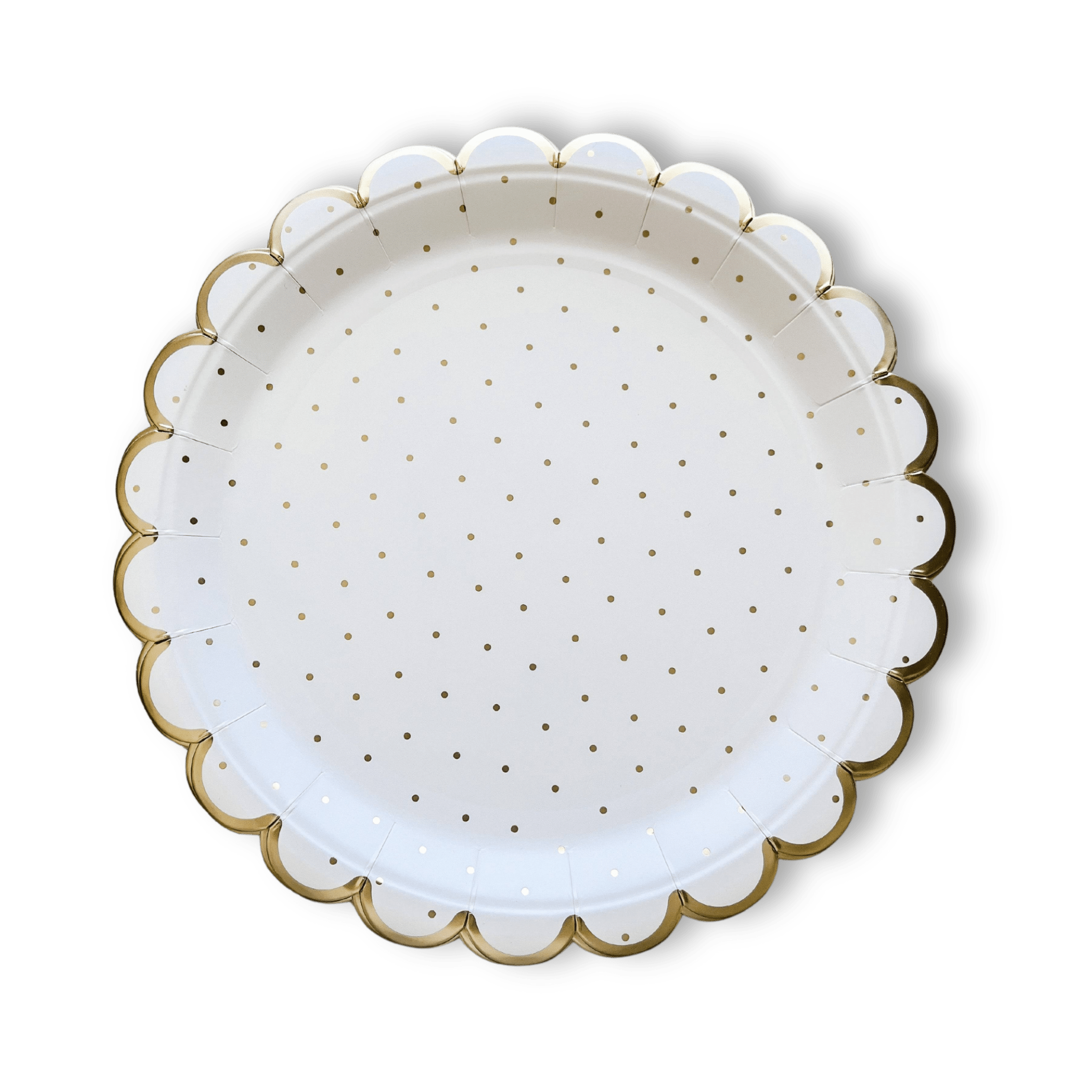 Scalloped Polka Dot Party Paper Plate (8pcs) - Josi James - 9 Inch Plate