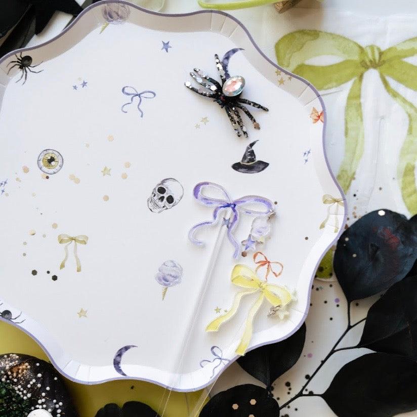 Spooky Cute Halloween Patterned Dessert Plates (12pcs) - Josi James - 8.5 Inch Plate