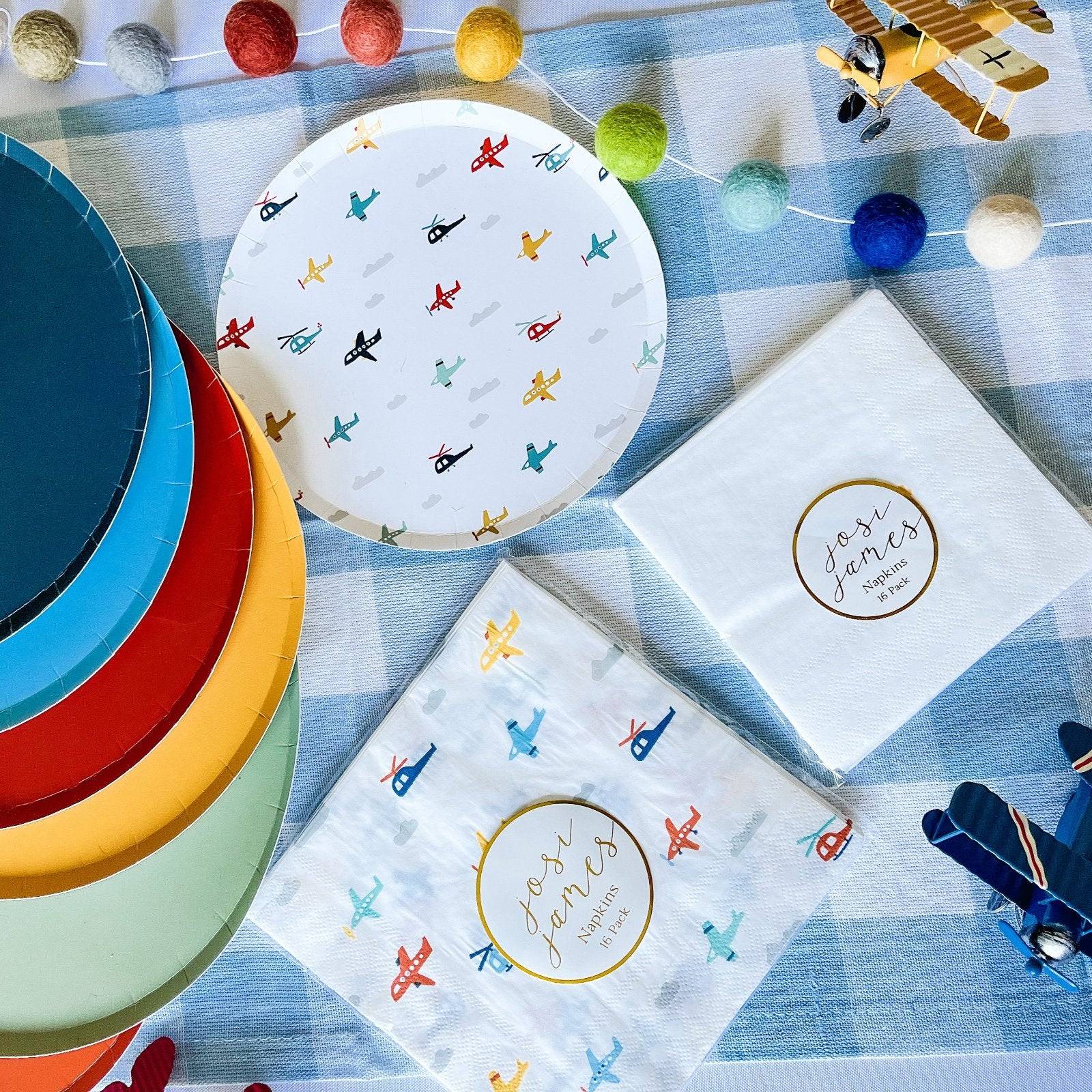 Airplane Party Plates, Napkins, Tabletops