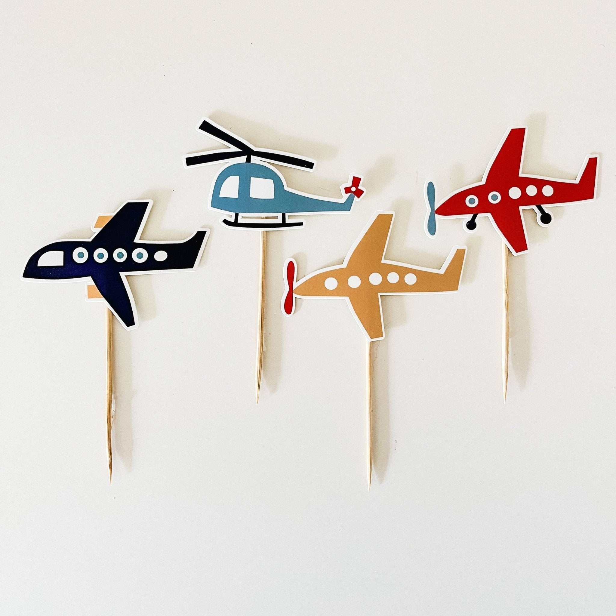 Airplane Cupcake Toppers (8pcs) - Josi James - Cupcake Toppers