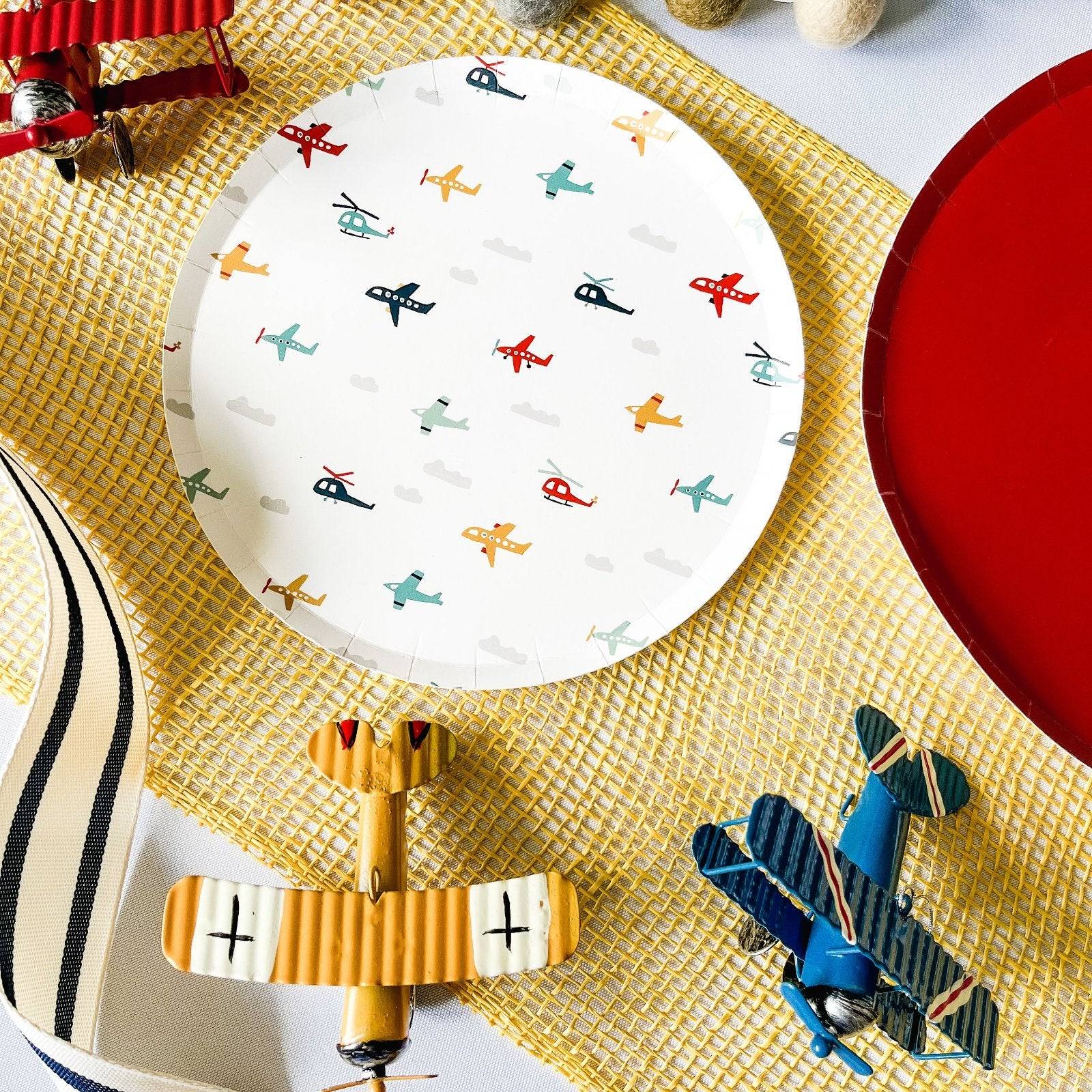 Airplane Dessert Paper Plate (8pcs) - Josi James - 7 Inch Plate