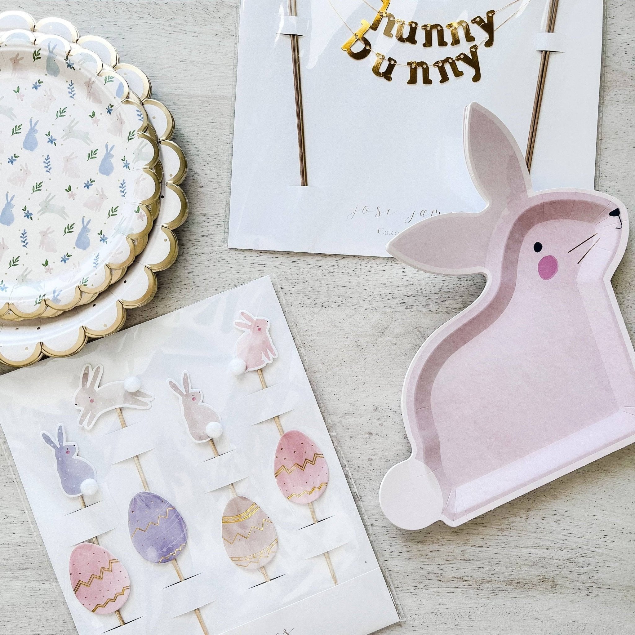 Bunny Dessert Plate (8pcs) - Josi James - Die Cut Plate