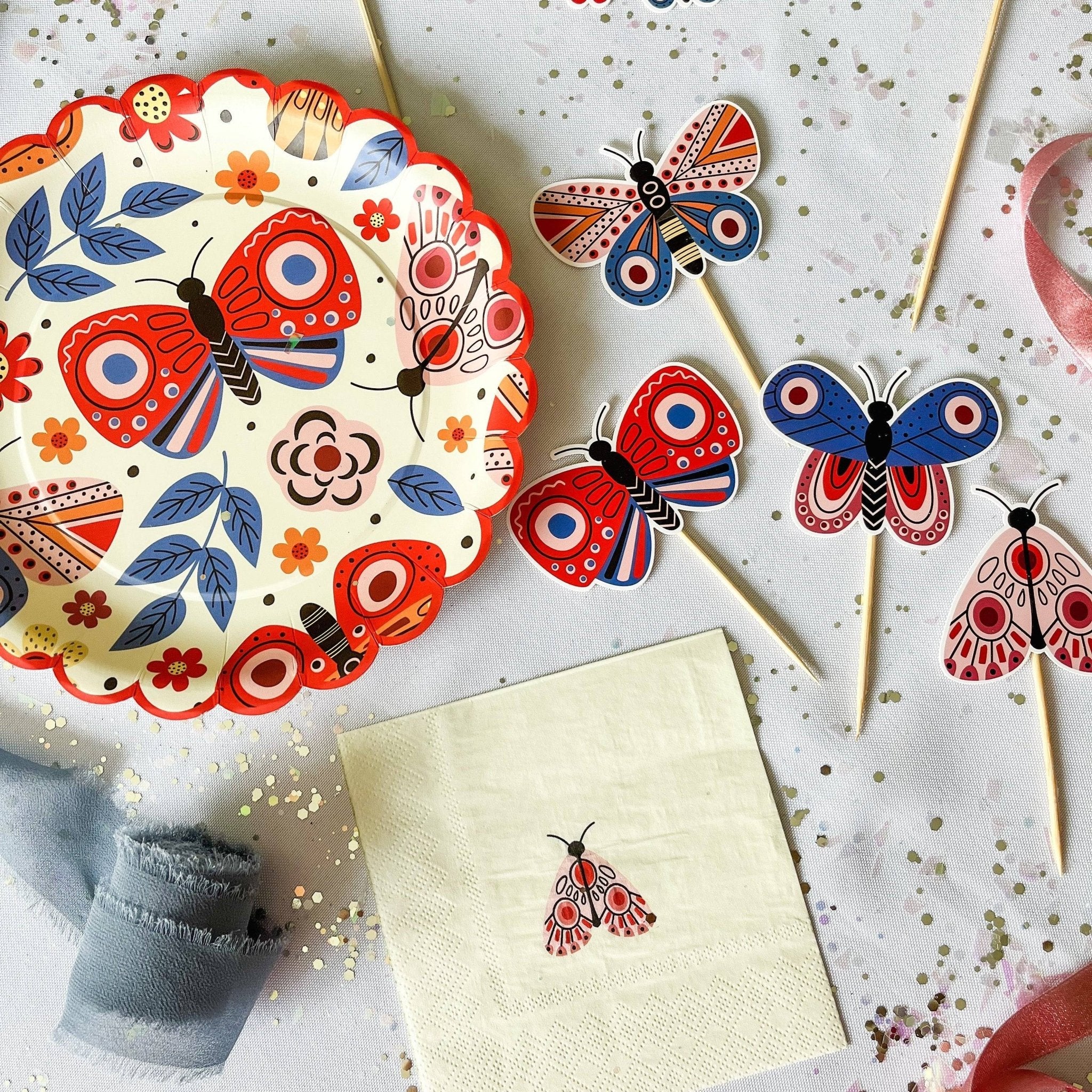 Butterfly Dessert Plate (8pcs) - Josi James - Die Cut Plate