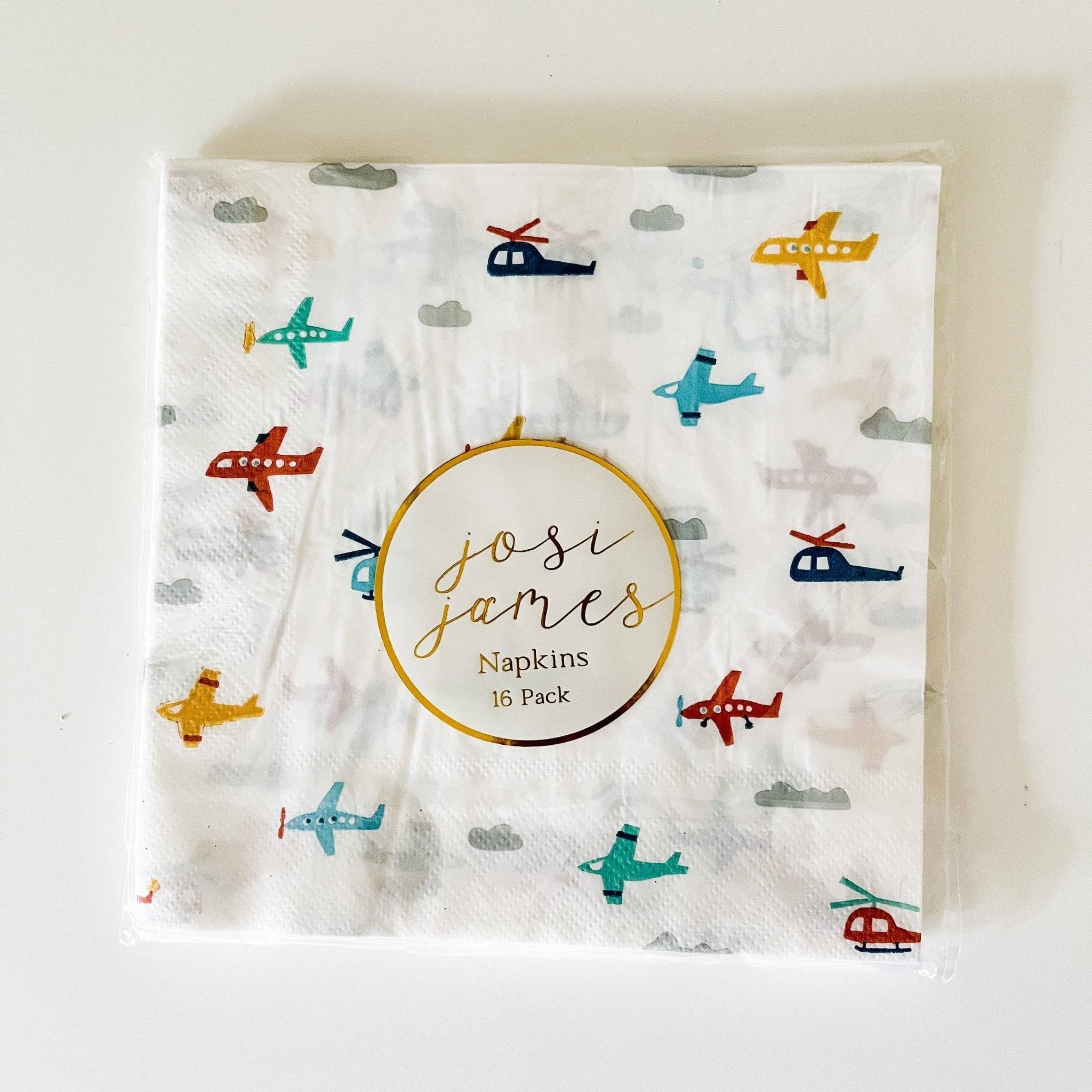 Large Airplane Disposable Paper Napkins (24pcs) - Josi James - Large Napkins