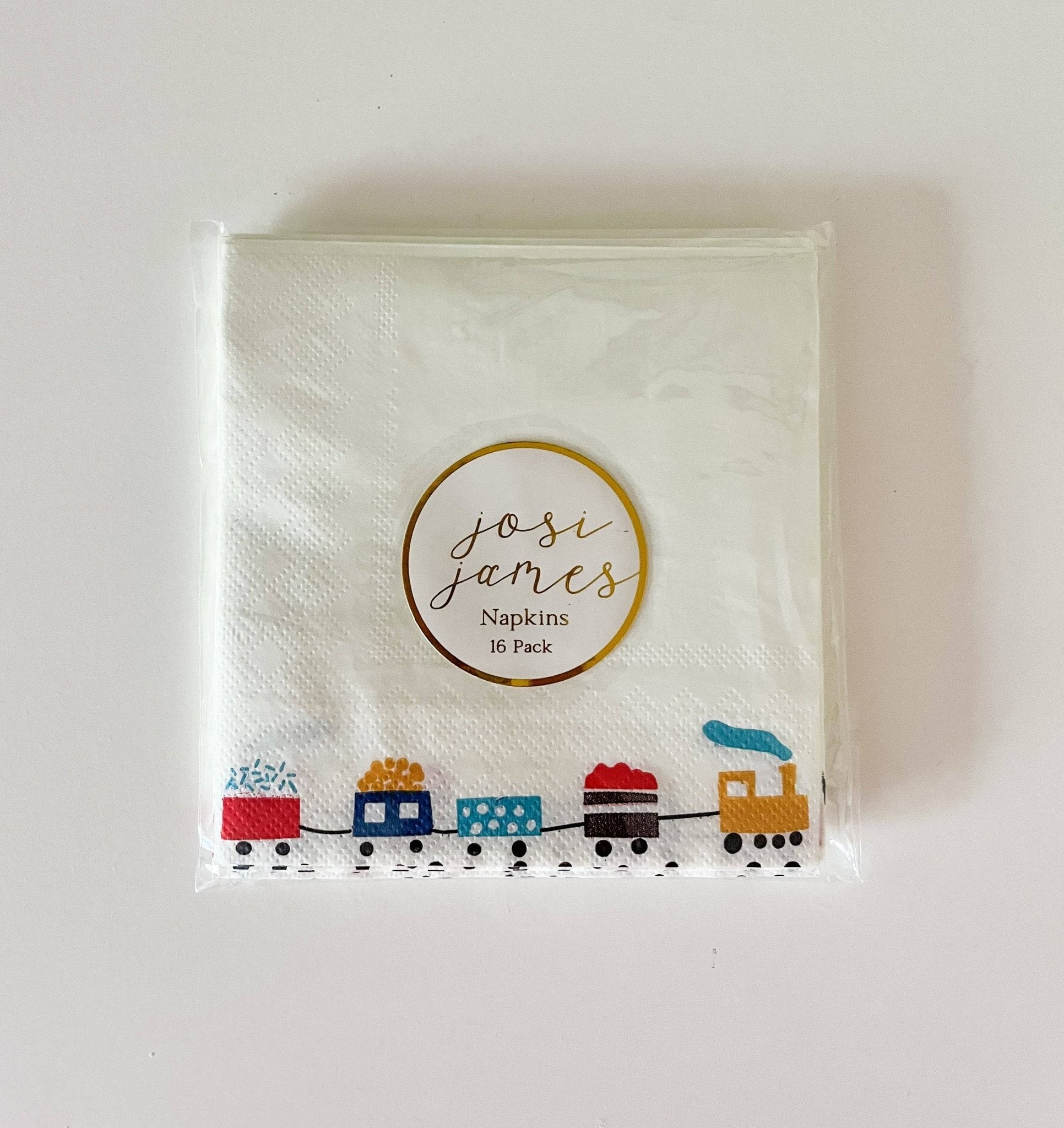 Train Small Disposable Paper Napkins (16pcs) - Josi James - Small Napkins